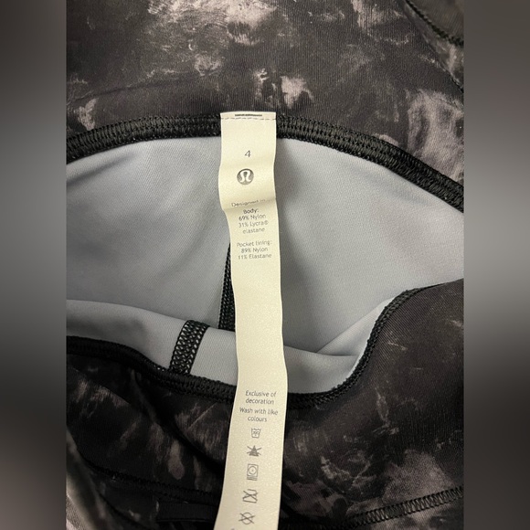 Lululemon Swift Speed High-Rise Crop 21" Aquila Black Multi Running Leggings 4 - Picture 5 of 8